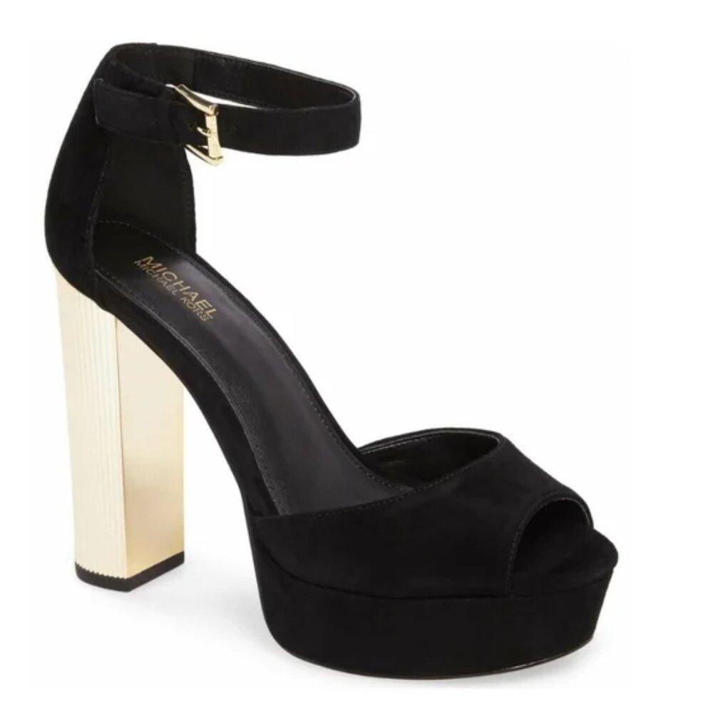Michael Kors Paloma Metallic Block-Heel Sandals Sz 11M NIB - Picture 3 of 14